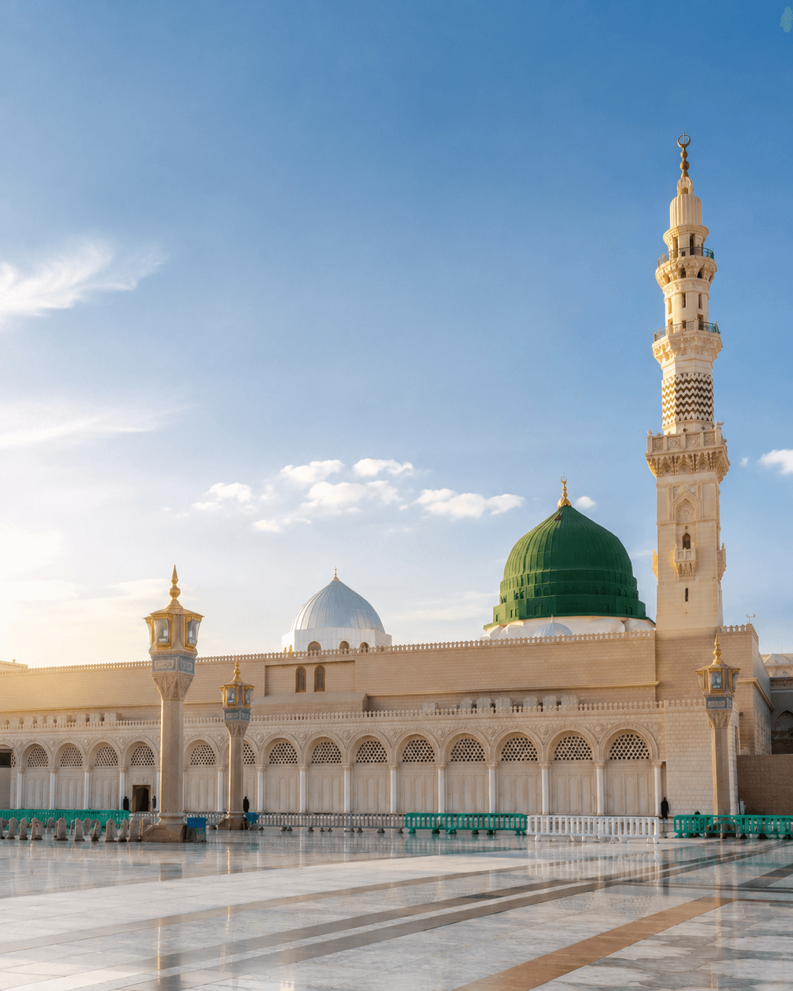 The Prophet's Mosque in Madinah at night